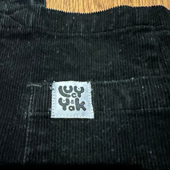 Lucy & Yak Black Corduroy Overalls Dungarees size small 30” tapered full - Picture 5 of 11